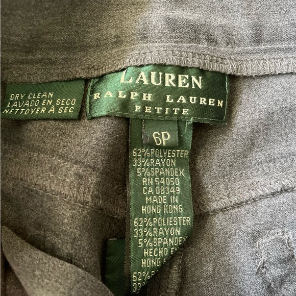 Vintage Lauren by Ralph Lauren Petite Size 6 Charcoal Straight Leg Office Pants - Picture 6 of 7